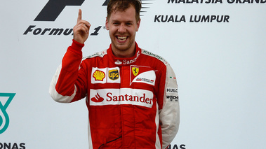 F1 GP Malaisie 2015 Ferrari Vettel podium