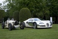 Bugatti Veyron Centenaire-blanche-Villa d'Este, aux côtés de la Type 35
