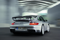 Porsche 911 GT2 grise 3/4 arrière droit